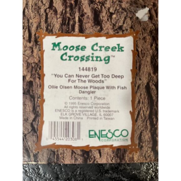 Enesco Moose Creek Crossing Ollie Olsen 1995 Wall Plaque Fish Danglers #144819 - Picture 6 of 6